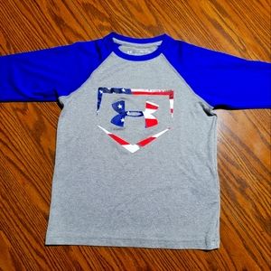 Boys Under Armour baseball raglan tee